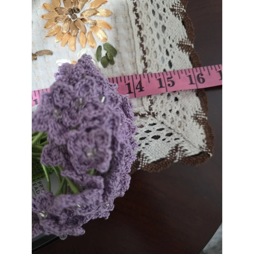 Handmade Crochet Hydrangea‎ Flowers Set of 5 – Purple Lavender – Forever Flowers
